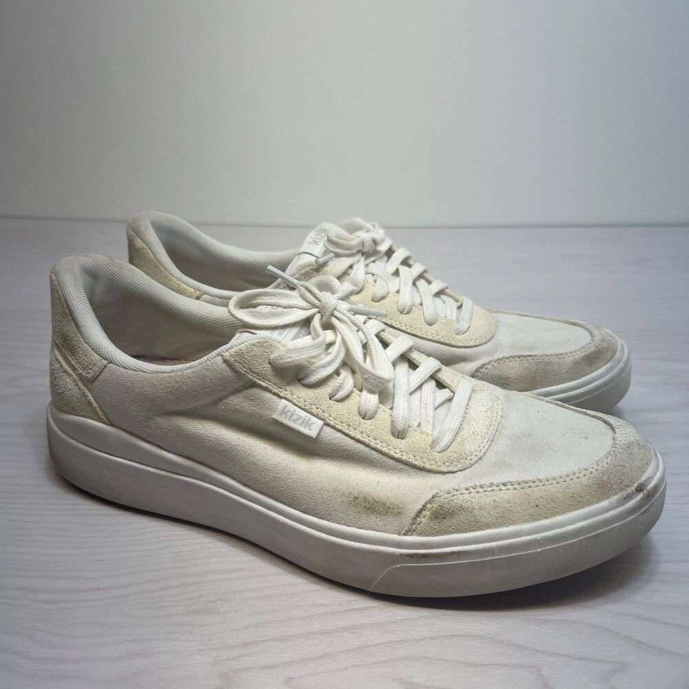 Kizik Prague Shoes Sneakers Womens 10 Bone Beige Lace‎ Up Casual
